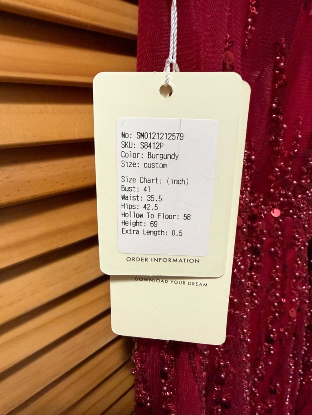 Stacees Burgundy Prom Dress - Picture 4 of 4